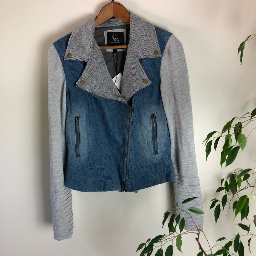 Cotton On Tammy Denim Moto Jacket NWT